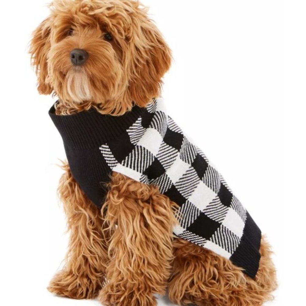 Charter Club Buffalo Check Plaid Dog Sweater NWT